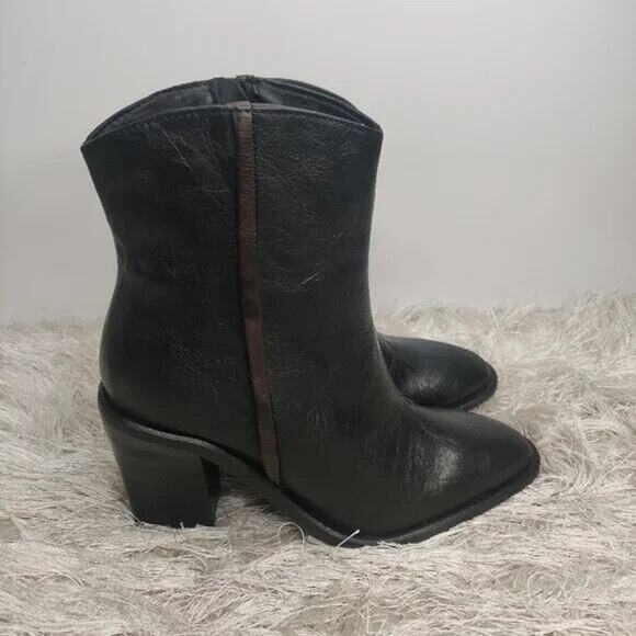 New Free People Black Western Cowboy boots sz 6 - Picture 3 of 7